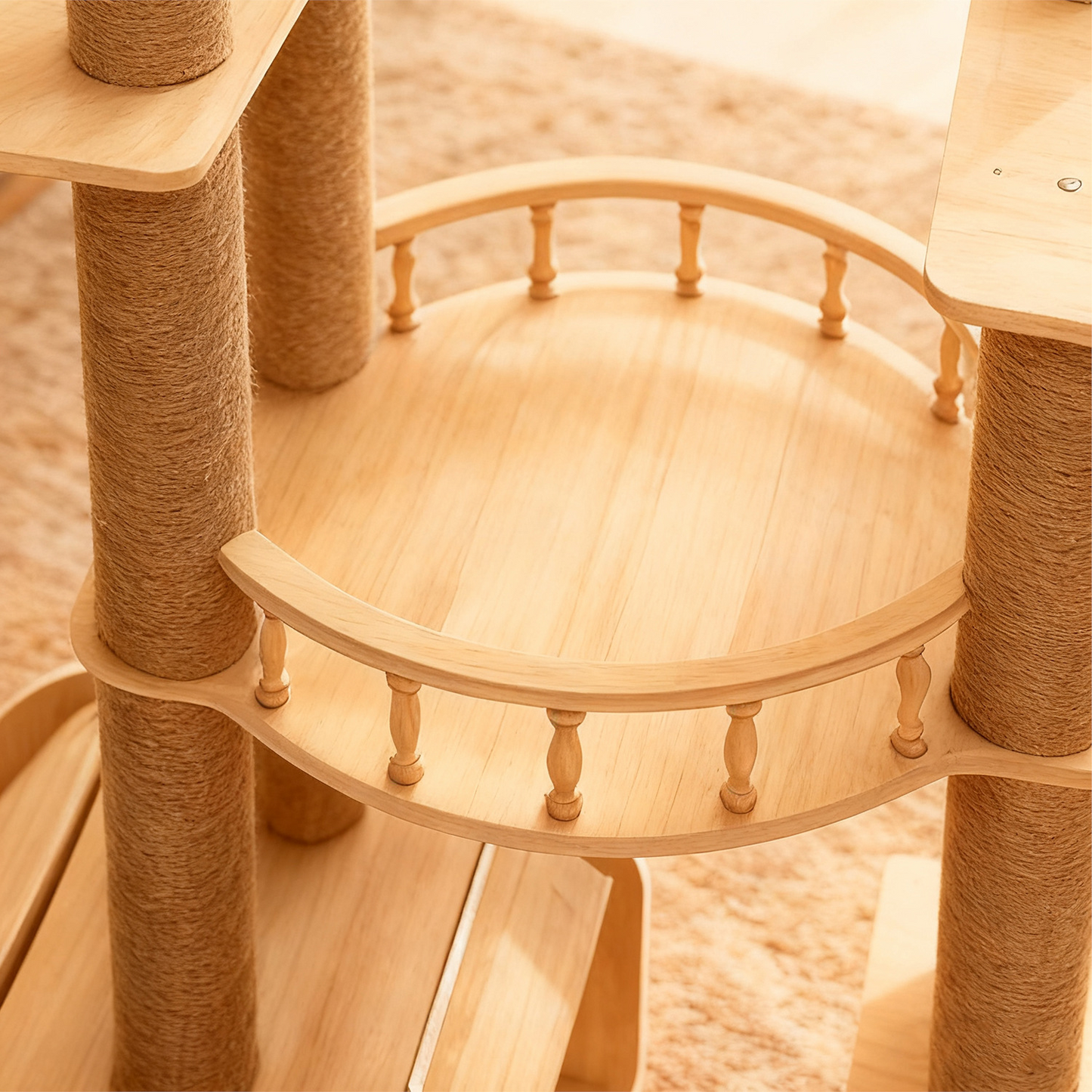 Solid Wood Cat Tree - With Sisal
