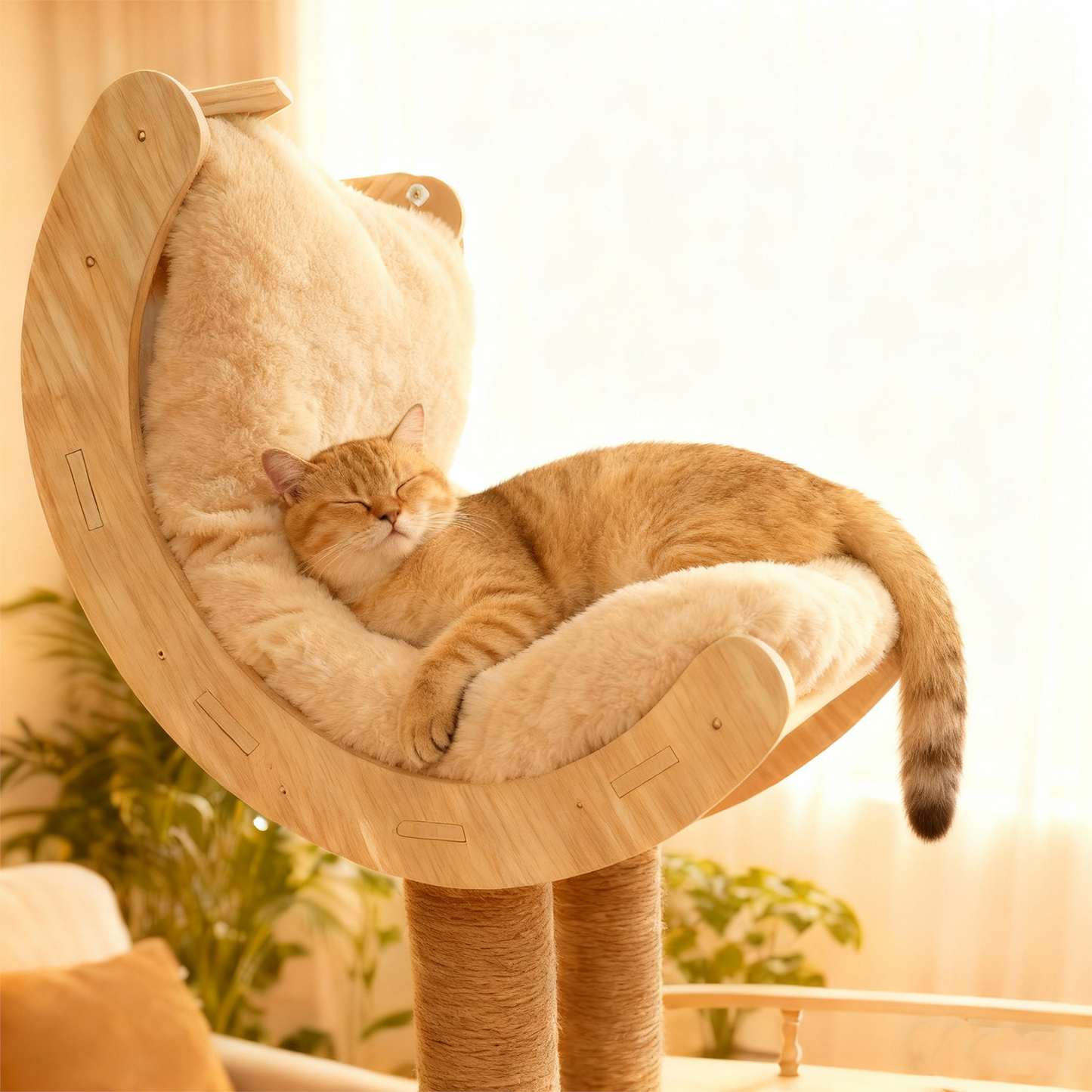 Solid Wood Cat Tree - With Sisal