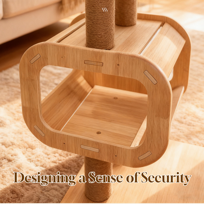 Solid Wood Cat Tree - With Sisal