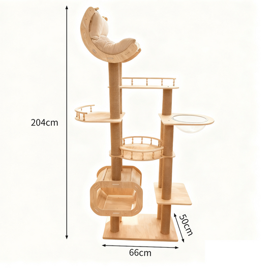 Solid Wood Cat Tree - With Sisal