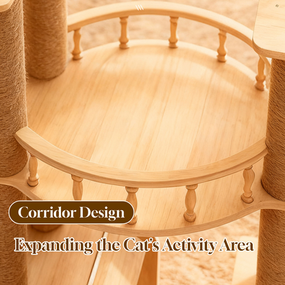 Solid Wood Cat Tree - With Sisal