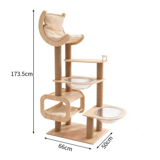 Solid Wood Cat Tree - With Sisal